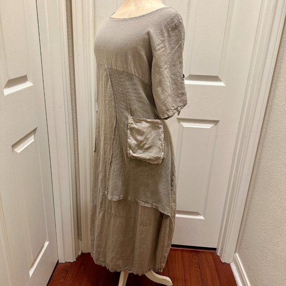 Contessa Teresa Women's 100% Linen Maxi Tunic Dress Size S Gypsy Boho (NEW) - Picture 9 of 14
